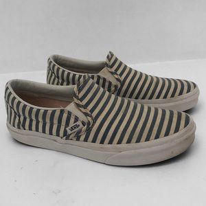 Vans Striped Classic Slip On Shoes 8 Women